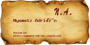 Nyemetz Adrián névjegykártya